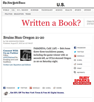 Illustration for article titled UCLA Beats Oregon In Football, According To Every Newspaper And TV Station In The Country
